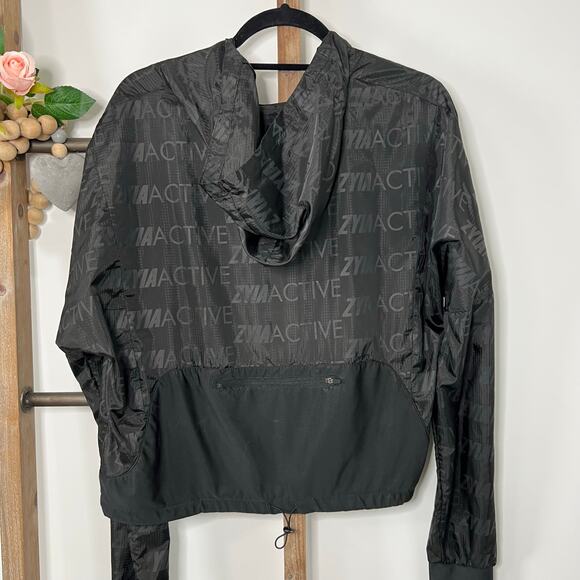 Zyia Active Black Full Zip Ultra Light Windbreaker Size Large - Picture 4 of 7